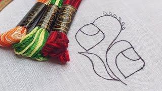 VERY VERY EASY LITTLE FLOWERS EMBROIDERY DESIGN FOR BEGINNERS