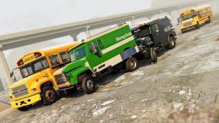 BeamNG Drive - Racing & Crashing MD-Series Armored Truck & School Bus (Game Update 0.36)
