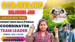 Job Vacancy Darjeeling  | Job Vacancy Siliguri  | Job in Gangtok  Need Coordinator Team Leader apply