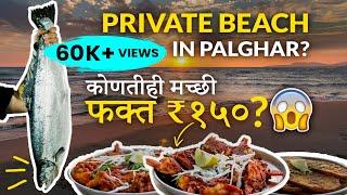 फिश फ्राय फक्त १५० रुपयात? | Private Beach In Palghar | Hidden Gem | Fresh Sea Food | Prawns Fry |