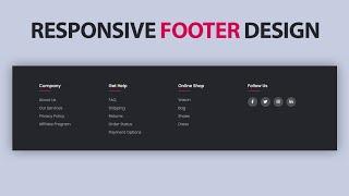 Responsive Footer Design using Html & Css