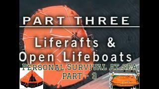 PERSONAL SURVIVAL AT SEA - Part 3 | Liferafts and Open Lifeboats | SOLAS CHAPTER III