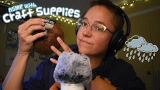 Rainy day ASMR craft supply tap & chat ️ (soft spoken, tapping, fabric sounds, rambles)