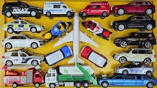 White Aeroplane, Black & White Police Car's, Firetruck, Diecast Car Collection, Model Toy Car Video