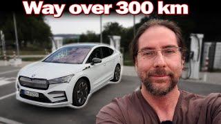 Skoda Enyaq Coupe RS - Full range test on the Autobahn at 130 km/h