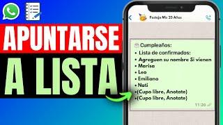 Cómo APUNTARSE a Una LISTA de WhatsApp 2024 (Tutorurial Sencillo)