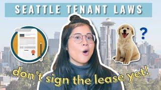 Seattle Renter Laws (2024) | Breaking a Lease | Illegal Tenant Evictions | Pets and Service Animals