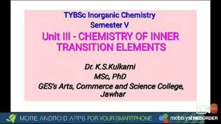 TYBSc Inorganic Chemistry Sem V - Dr. K.S.Kulkarni