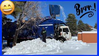 Garbage Truck Fun In The Snow!