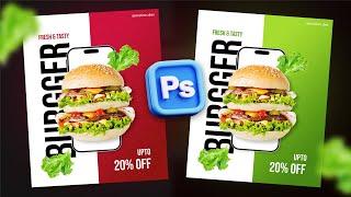 Design Food Poster in Photoshop - Photoshop Tutorial in Hindi