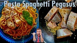 Spaghetti  with Pegasus Fisch  #cooking