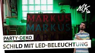 Coole Party-Deko basteln | Graffiti-Schild mit LED-Beleuchtung