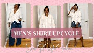 Men's White Shirt Makeover! | Fun Thrift Flip Diy Idea | Sewing Tutorial | Upcycled Fashion