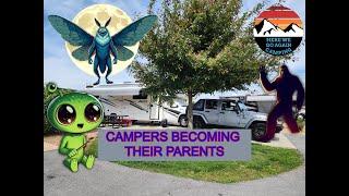 Campers becoming their parents -Driveway- Camping with Aliens, Bigfoot, Mothman, and Beetlejuice