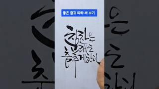 멋글씨(캘리그라피) 따라 써 보기. 글씨 잘 쓰기. 손글씨. 좋은 글귀. 캘리그라피  글씨체. #캘리그라피 #손글씨 #멋글씨 #캘리그라피영상 #캘리그래피 #글씨체 #캘리그라피글씨체