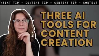 I've tested a TON of AI tools... here are 3 I recommend for content creation