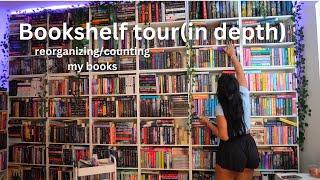 lets reorganize my shelves/ an in depth bookshelf tour