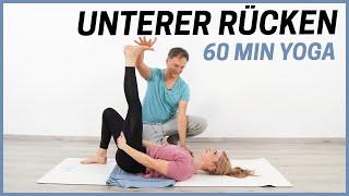 60 Minuten Yoga |  schmerzfreier unterer Rücken (komplette Yogastunde)