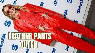 Very Energetic Mature Women Wearing Leather Pants Outfit| Outfit Ideas | Fashion Tips For Women