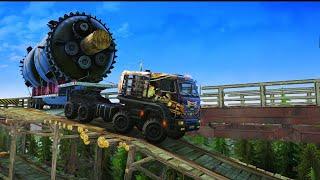 The most difficult wooden bridge in the world. Amazing driver skills