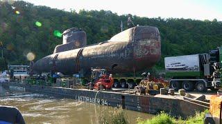 Das U-Boot U17 / Roll-off in Haßmersheim 4K Video