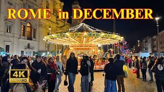 Rome Walking Tour: Christmas Magic on Rome's Streets – December in 4K