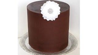 Frosting a Cake with Ganache - With Straight Sides & Sharp Edges - Frosting a Double Barrel Cake