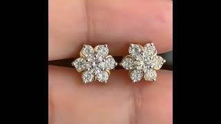 7 Diamond Studs | Diamond Earring | Traditional Seven Diamond Earring Studs