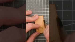 Logo edge creasing #asmr #leathercraft #diy #shorts #leather  #craft #hobby