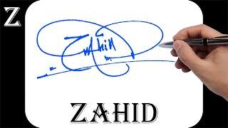 Zahid name signature design - Z signature style - How to signature your name