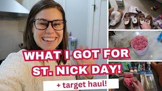 WHAT I GOT MY KIDS FOR ST. NICKS DAY // TARGET STOCKING STUFFER HAUL AND DOLLAR TREE HAUL