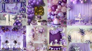 Birthday decoration ideas at home for girl/Simple Purple Birthday Decoration/Birthday Decoration