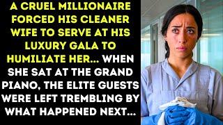 Millionaire Made His Wife Serve At His Gala. When She Touched The Piano, Everyone Froze...