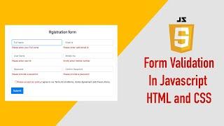 Form Validation Using JavaScript | Complete Form Validation in Javascript in Hindi