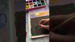 Poppy Fields #painting #art #gouache #gouachepainting #shorts #artist
