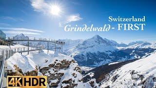 4K Grindelwald FIRST Switzerland - A Beautiful Mountain Station - 4K 60fps UHD vlog