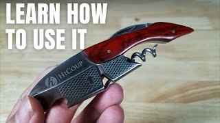 The Trick to Opening A Bottle Of Wine With A Waiter's Corkscrew HICOUP CORKSCREW REVIEW