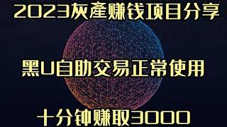 2023最新灰产|网赚 项目|网络赚钱 项目|赚钱干货|教你5分钟从零到300U（真实网站演示）