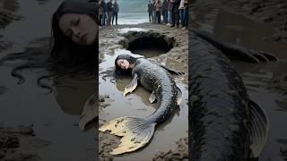 The beautiful mermaid raising her adorable children in a cave #babygirl #mermaid #shorts #ai