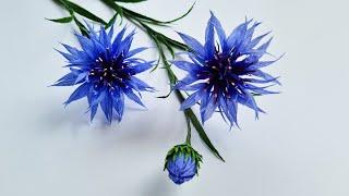 How To Make Cornflower From Crepe Paper / Paper Flower / Góc nhỏ Handmade