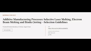 Additive Manufacturing Processes: Selective Laser Melting, Electron Beam Melting and ... | RTCL.TV