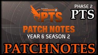 DIVISION 2 - SEASONS 2. 0 - PATCHNOTES - PTS PHASE 2 - DEUTSCH - GERMAN