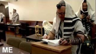 Jewish prayer in a synagogue