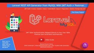 Automatic Laravel REST API Generator From MySQL Database With JWT Authentication