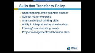 FASEB Webinar: Introduction to Science Policy Fellowships