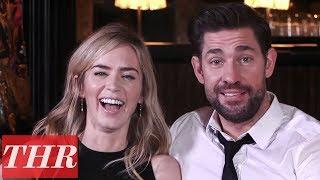 Emily Blunt & John Krasinski Reveal First Celebrity Crushes, Childhood Movie Favorites & More! | THR