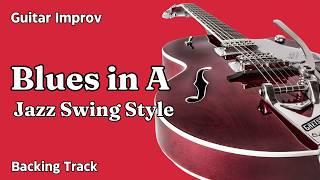 12 Bar Blues in A - Jazz Swing Style - Guitar Backing Track Jam