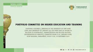 Portfolio Committee on Higher Education and Training, 20 November 2024