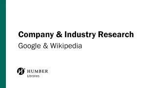 Company Research: Google and Wikipedia