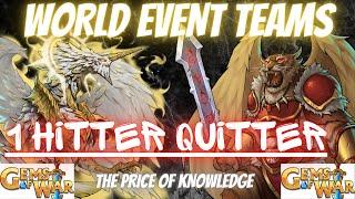 Gems of War World Event Teams The Price of Knowledge | 2 ONE HITTER TEAMS for high & low levels